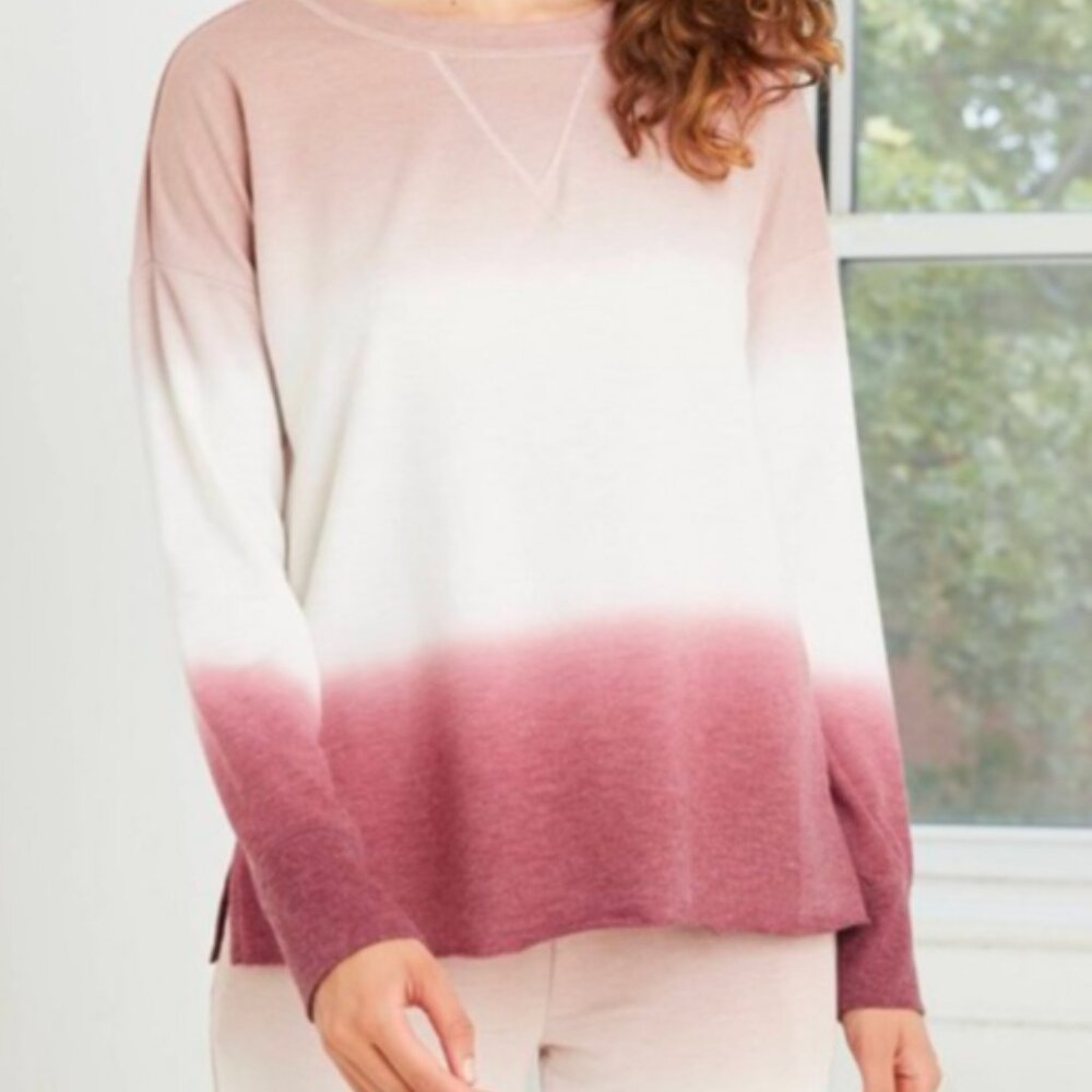Knox Rose Pink Ombre Lightweight Sweatshirt